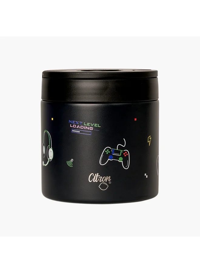Citron Thermal Food Jar-Gaming-350Ml-Cylinder (Stainless Steel) Black \ 10X10.8