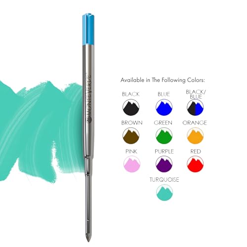 Monteverde Ballpoint Refill to Fit Parker Ballpoint Pens, Medium Point, Soft Roll, Turquoise, 2 per Pack (M132TQ) - Image 4