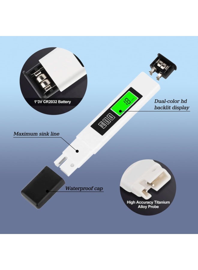 L LULONG High Accuracy 4-in-1 TDS Water Tester with Smart Color Alert Backlit LCD EC & Temperature Meter for Drinking Water RO Systems - Image 3