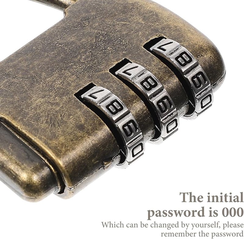 Vintage Metal Combination Padlock 4 Pack Mini Antique Lock For Jewelry Box Storage - Image 5