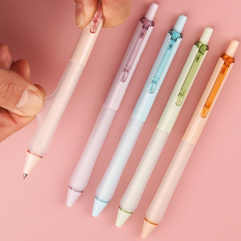 WRITECH أقلام حبر جل WRITECH القابلة للسحب: حبر أسود 0.7 مم مجموعة أقلام ذات نقطة متوسطة رفيعة، طرف سلس للغاية بدون تسرب أو لطخات، أقلام قابلة لإعادة التعبئة قابلة للنقر بكميات كبيرة للكتابة والتدوين متعددة الألوان 8 قطع - Image 4