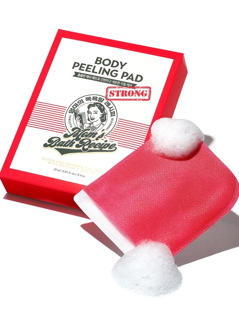Mom's Besty Body Peeling Pad Strong, All in One Bubble Body Wash & Scrub Gloves with Kelp & Biotics, Intense Exfoliating Mitts for Dead Skin Cells, Goosebumps and Scaly Skin, 8 Sheets - Image 1