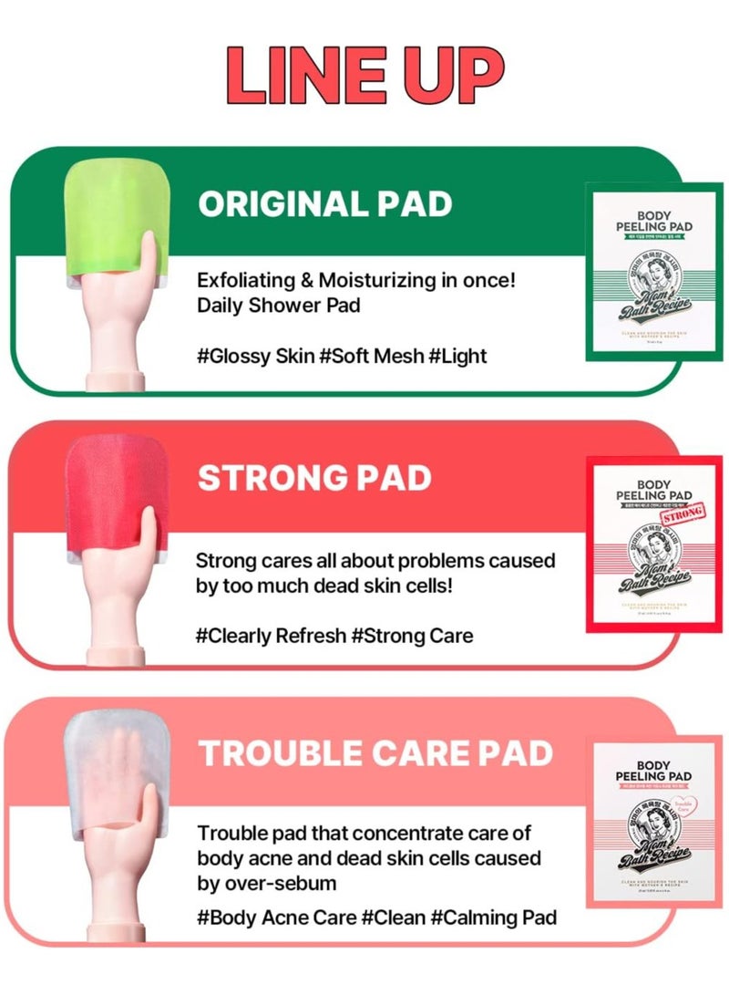 Mom's Besty Body Peeling Pad Strong, All in One Bubble Body Wash & Scrub Gloves with Kelp & Biotics, Intense Exfoliating Mitts for Dead Skin Cells, Goosebumps and Scaly Skin, 8 Sheets - Image 4