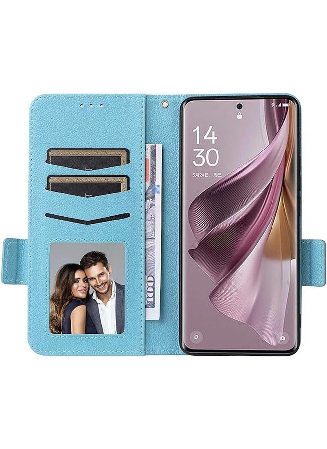 ماركة غير محددة حالة الهاتف المحمول متوافق مع oppo رينو 10 برو / رينو 10 5G ، والجلود صدفي مع فتحة بطاقة ، محفظة تصميم ، يمكن أن يقف صدفي ، حماية ضد السقوط ، الأزرق  - Image 2