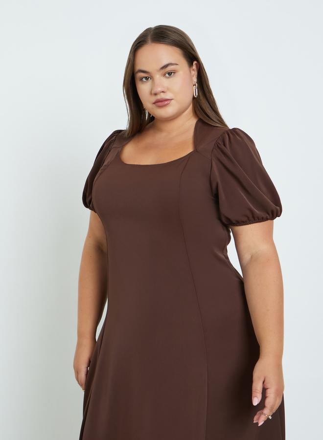 Styli Plus Size Square Neck Maxi Dress - Image 3
