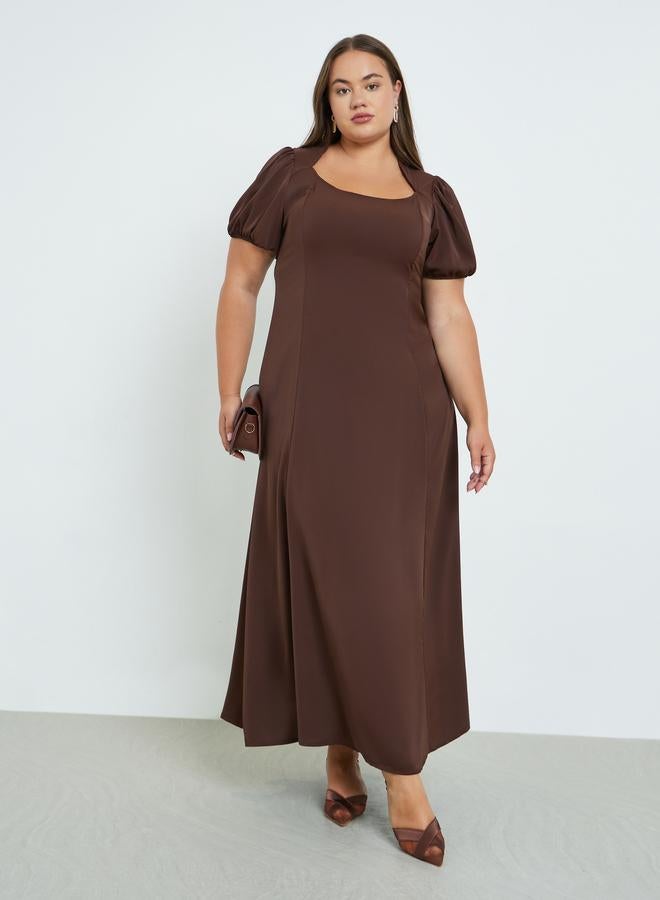 Styli Plus Size Square Neck Maxi Dress - Image 1