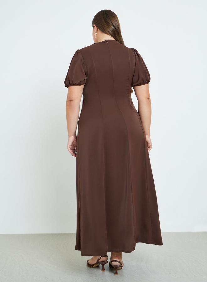 Styli Plus Size Square Neck Maxi Dress - Image 5