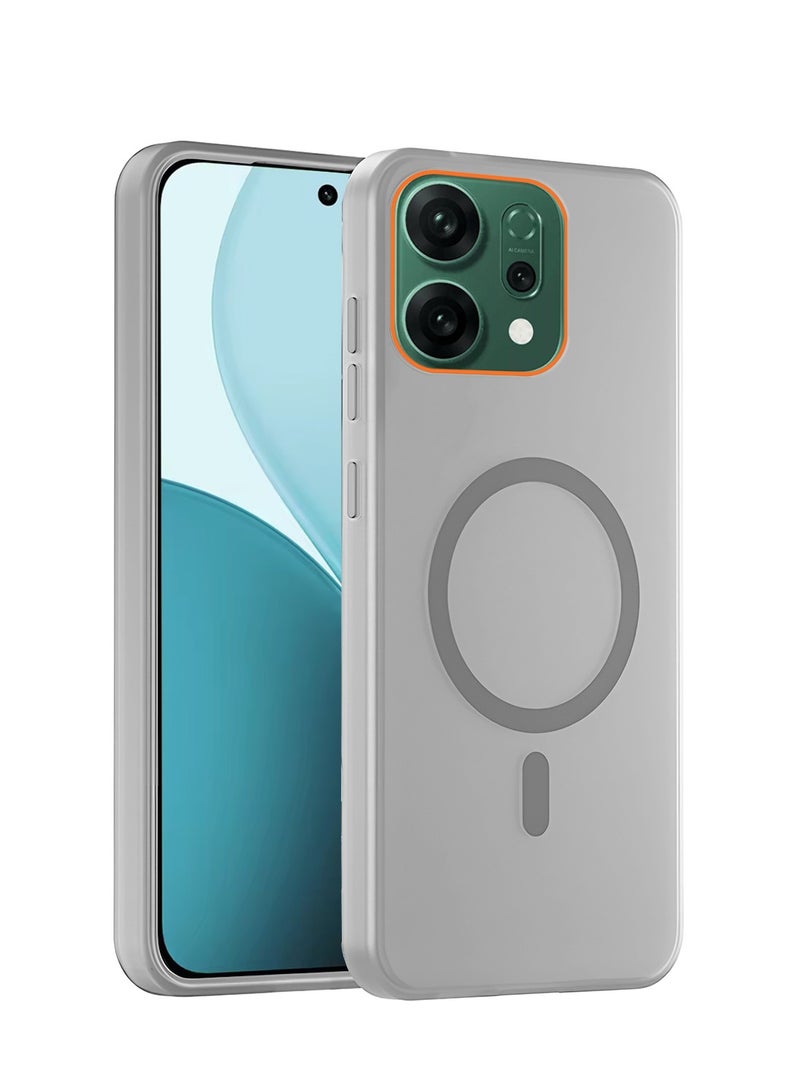 Wtech Oppo Reno14 5G 2025 Hybrid Translucent Magsafe with Magnetic Charging Raised Camera Lips Elegant Look Case Cover (MCMPMN) - Grey - Image 1