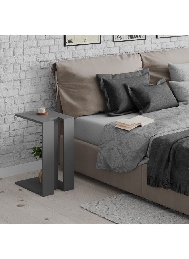 Muju C Side Table | Multifunctional Living Room Space Saving Side Table | 57X40X30Cm | Coffee Table | Side End Table | Modern Design Furniture (Dark Grey)