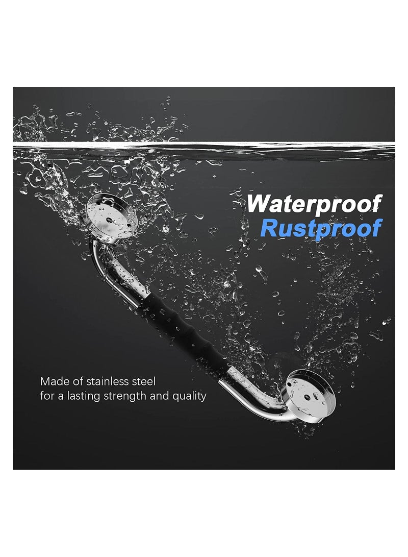 12 Inch Anti-Slip Shower Grab Bars w/Rubber Grip - 1" Diameter, Chrome SUS304 Stainless Steel Bathroom Grab Bar Handle, Safety Balance Handrail for Wall, Handicap Elderly Assist Bath Handle - Image 3