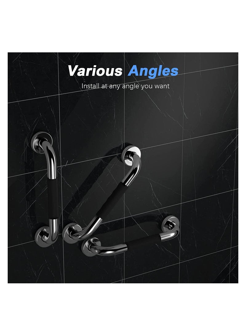 12 Inch Anti-Slip Shower Grab Bars w/Rubber Grip - 1" Diameter, Chrome SUS304 Stainless Steel Bathroom Grab Bar Handle, Safety Balance Handrail for Wall, Handicap Elderly Assist Bath Handle - Image 4