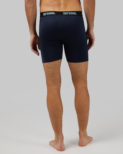 32 Degrees COOL Mens 4-PACK Quick Dry Performance Boxer Brief With Comfort Elastic Waistband, 2 Black/2 Navy, Large - Image 4