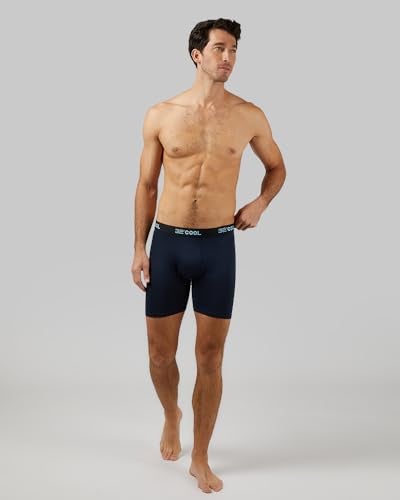 32 Degrees COOL Mens 4-PACK Quick Dry Performance Boxer Brief With Comfort Elastic Waistband, 2 Black/2 Navy, Large - Image 2