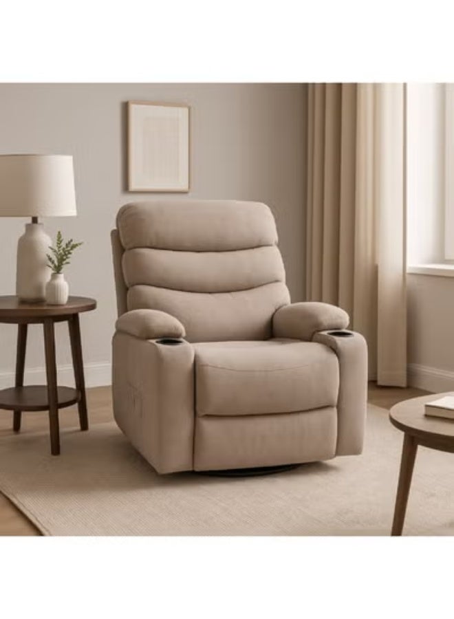 Crest J Attractive and comfortable beige rocking and swivel recliner chair - Image 2