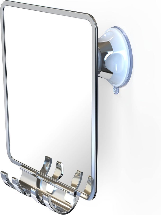 SHOWER MIRROR, SHOWER MIRROR FOGLESS FOR SHAVING WITH A REMOVABLE RAZOR HOLDER - SHAVING MIRROR FOR SHOWER WITH A POWERFUL SUCTION CUP - SHATTERPROOF FOGLESS MIRROR FOR SHOWER