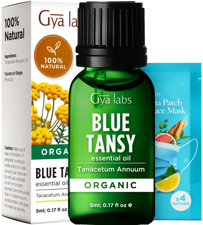 Gya Labs Blue Tansy Essential Oil - 0.17 Fl Oz - for Hair, Skin, Diffuser, Aromatherapy & DIY Candle Making Scent - Image 1
