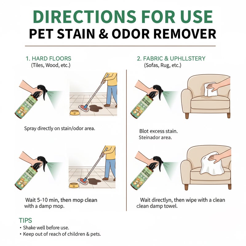 Danliss Pet Stain & Odor Remover, Universal for Cats and Dogs,    120ml - Image 5
