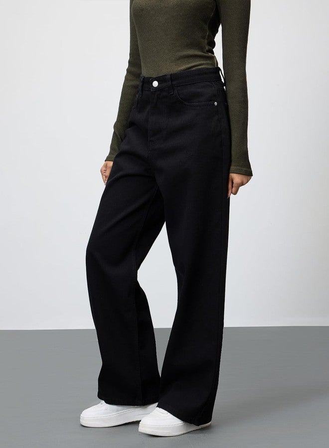 KOTTY Women's Solid High Rise Stylish Looking Comfortable Stretchable Jeans(Black,26) - Image 3