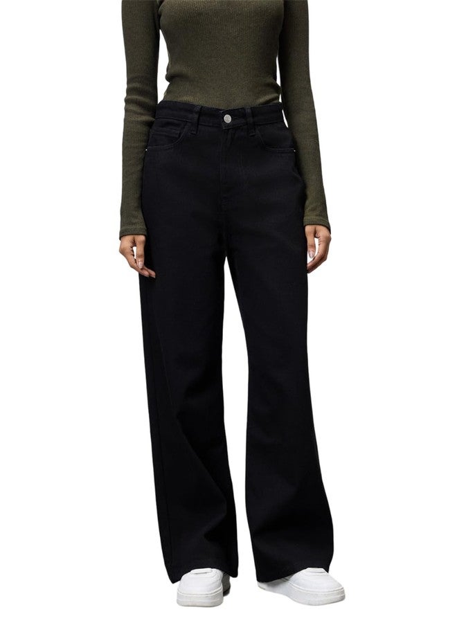 KOTTY Women's Solid High Rise Stylish Looking Comfortable Stretchable Jeans(Black,26) - Image 1