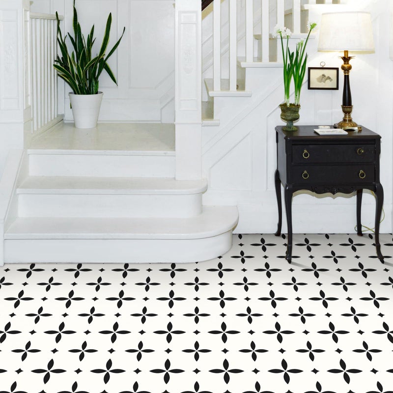 MORCART Peel and Stick Floor Tile Star Waterproof Vinyl Flooring DIY Flooring for Bathroom, Kitchen, Fireplace, Pet House, Stairs, Bedrooms, Wall, Store(20PCS,7.87" x 7.87",White) - Image 4