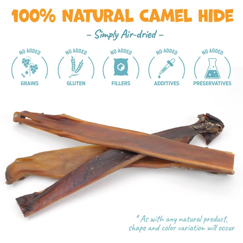 Pack Approved Camel Skin Dog Chews for Aggressive Chewers - Hypoallergenic Natural Collagen Sticks for Dental Health & Protein Boost - Long Lasting Treats for Large Dogs - Image 2