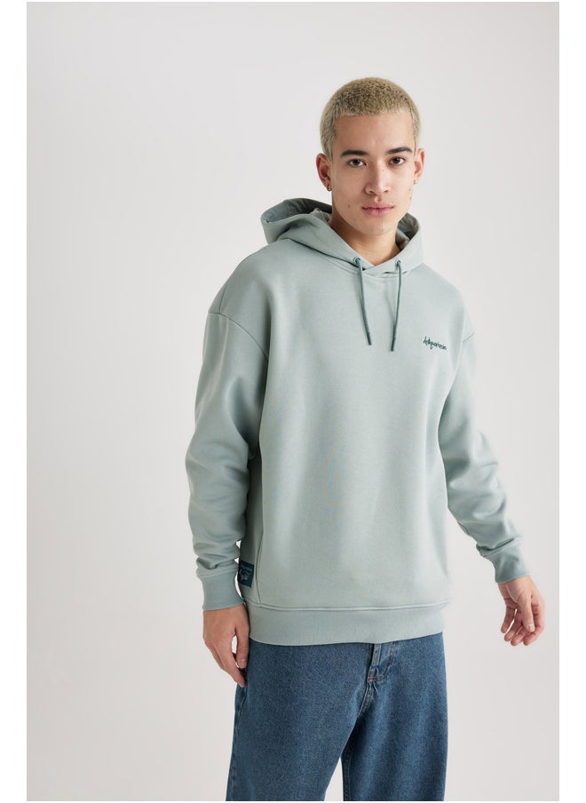 DeFacto - Man Oversize Fit Hooded Long Sleeve Knitted Sweat Shirt - Image 1