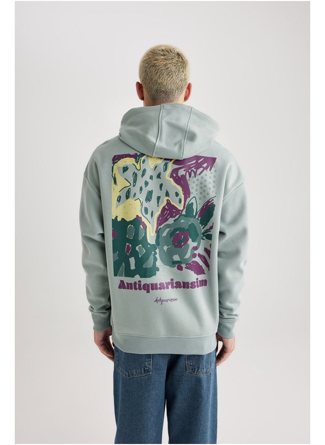 DeFacto - Man Oversize Fit Hooded Long Sleeve Knitted Sweat Shirt - Image 1
