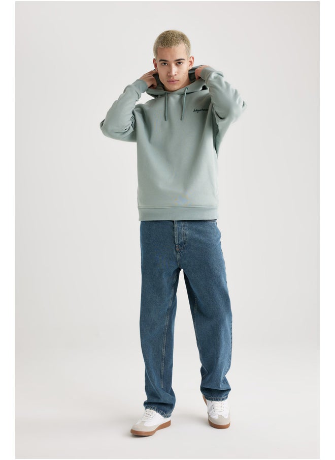 DeFacto - Man Oversize Fit Hooded Long Sleeve Knitted Sweat Shirt - Image 1