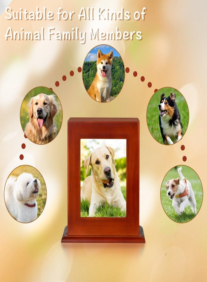 DiDiBirDi Pet Urn for Ashes with Photo Frame, Brown Wooden Dog Memorial Box with Velvet Storage Bag and Photo Frame (60lbs) - Image 5