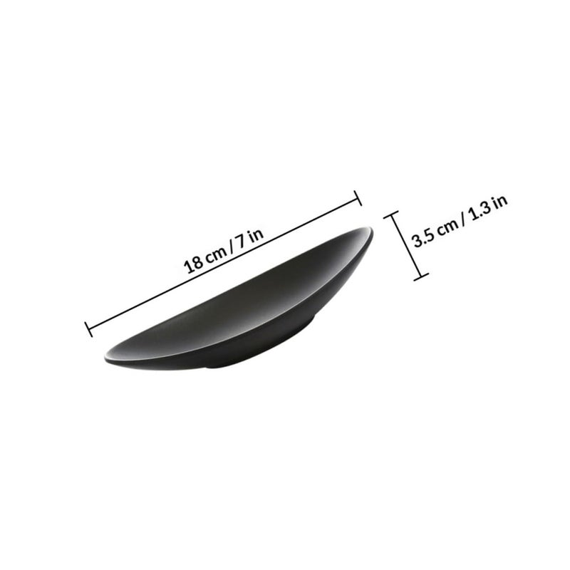 Frosted Black Sushi Plate Ingot Shape 2 Piece Set Japanese Appetizer Dish - Image 3