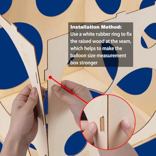 Worown 11 Holes Collapsible Wood Balloon Sizer Box Cube, Balloons Size Measurement Tool Wooden for Party Decorations (2-10 Inch) - Image 3
