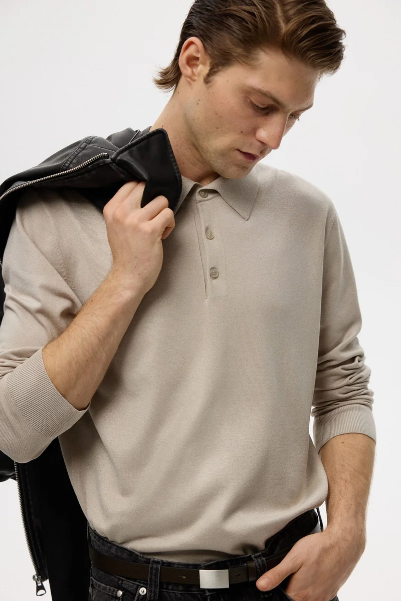 H&M Regular Fit Fine-knit polo shirt