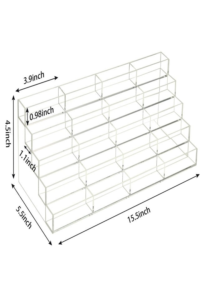 Vevitts 20 Slots Acrylic Business Card Holder, Clear Plastic Desk Business Card Stand, Multi-Card Display Rack for Office Home School Recipe Brochure File - Image 2