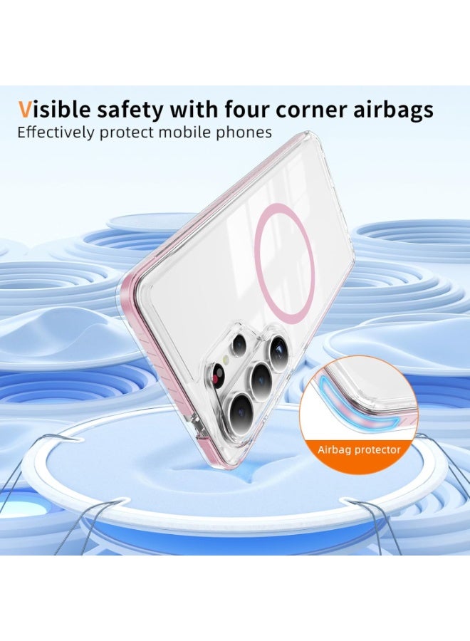Magnetic Clear Case for Samsung Galaxy S26 Ultra 6.9-Inch,[Fit for Magsafe][Military Grade Drop Protection] Transparent Slim Fit Non-yellowing Shockproof Protective Phone Cover,Pink - Image 5