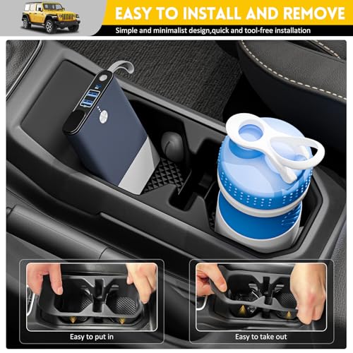 JTYZSM Cup Holder Coaster for 2018-2025 Jeep Wrangler JL JLU 4XE/Gladiator JT Cup Holder Insert Mat Pad, Non-Slip Liner for 18-25 Wrangler JL JLU 4XE Interior Accessories - Image 3