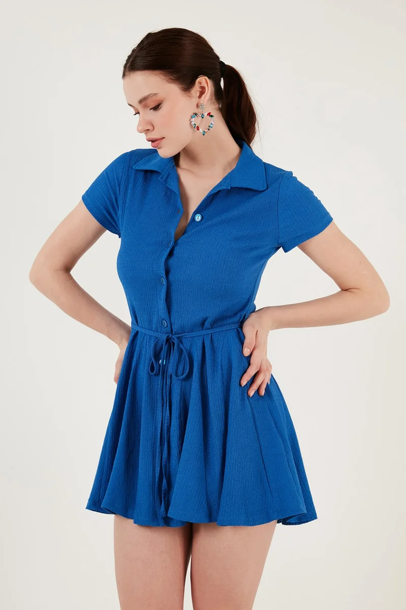 ليلا Blue Fit-and-Flare Dress