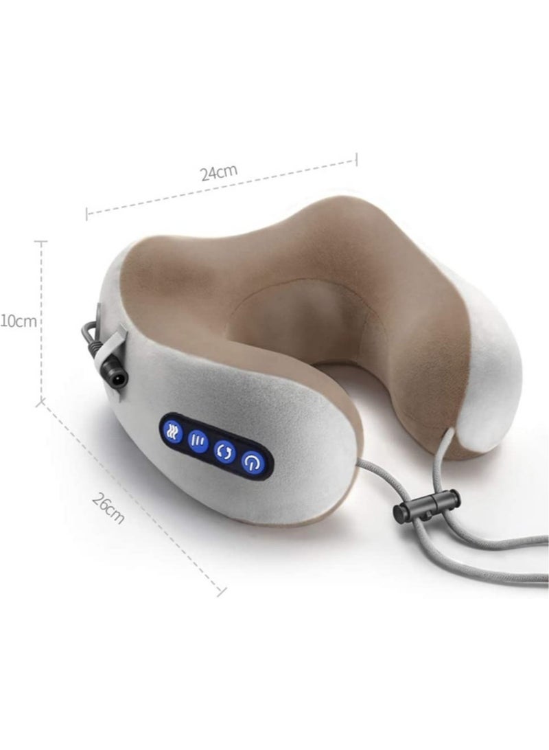 Electric Travel Neck Massage Pillow U Shaped Memory Foam Kneading Vibration Neck Head Support Pillow Relief Cervical Pain For Airplane - Image 2