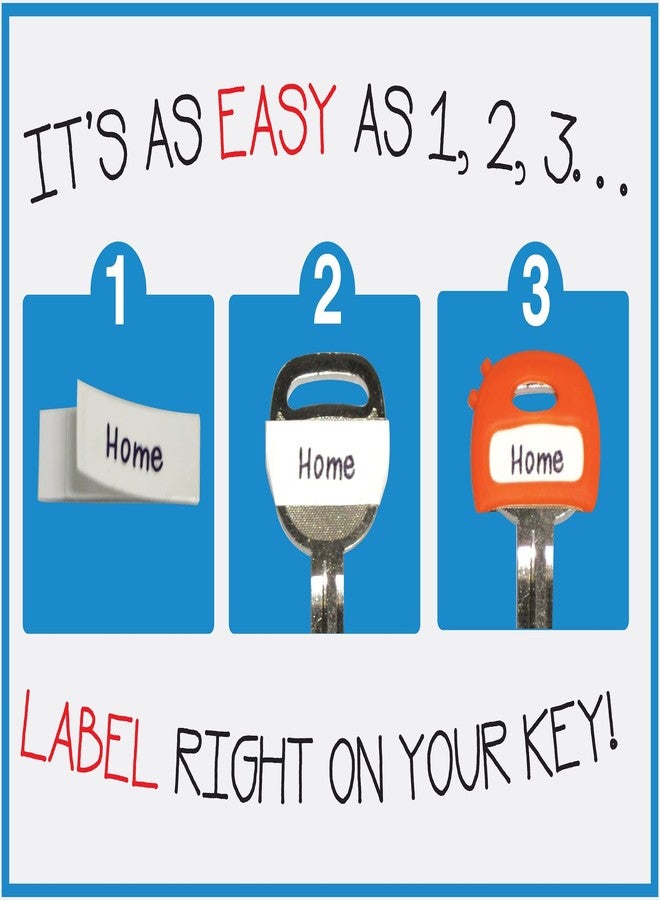 LABEL-LABEL-KEY-CAPS Label-Label Color-Coded Key Cap Covers + Free Key-Chain & Writable ID Tags - Stretchy Rubbery Fit for Most Keys (8 Pack Multicolor) - Image 3
