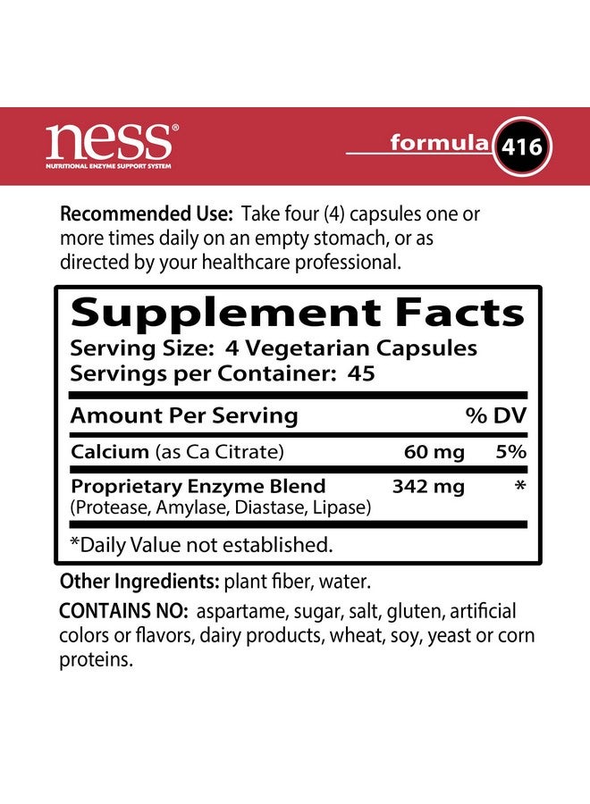 Ness Enzymes- Protease w/Calcium #416 180 vcaps - Image 2
