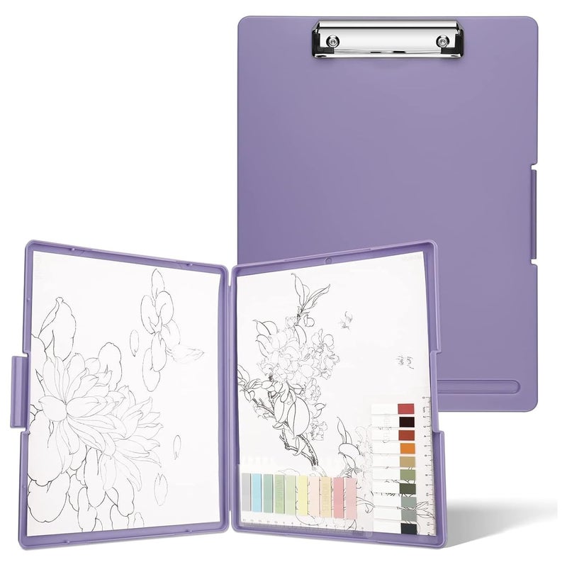 oddpod ™ Sleek A4 Clip Pad with Side-Opening/Clipboard with Storage Case for Paper and Document Storage 1233 (Mauve) - Image 2