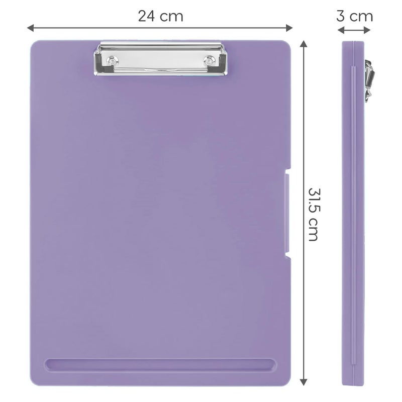 oddpod ™ Sleek A4 Clip Pad with Side-Opening/Clipboard with Storage Case for Paper and Document Storage 1233 (Mauve) - Image 4