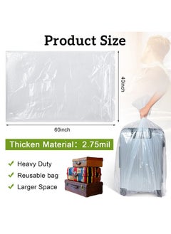Fainne Fainne 10 Pack Clear Giant Storage Bags Jumbo Plastic Moving Bags Flat Large Plastic Bags for Clothes Packing Luggage Suitcase Comforter Chair Bike Blanket Big Plush Toys(40 x 60 Inch, 2.75 Mils)  - Image 2