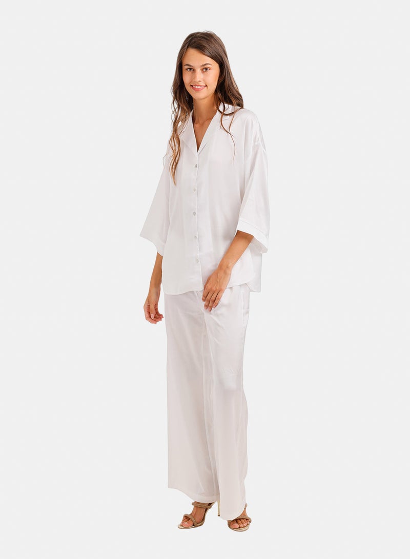 Carina Contrast-Button Satin Set - Image 3