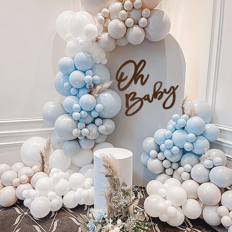 MASTRON Oh Baby Sign for Backdrop - Felt Baby Shower Sign Balloon Arch Decor Oh Baby Letters Banner for Boy Girl Baby Shower Gender Reveal 1st Birthday Party - Brown - Image 3