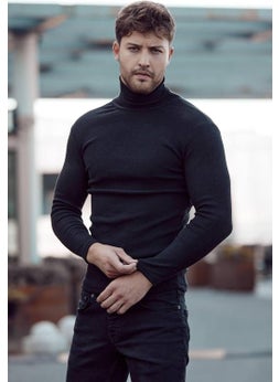 Qalina Life Full Lycra Unisex Turtleneck Sweater  - Image 1
