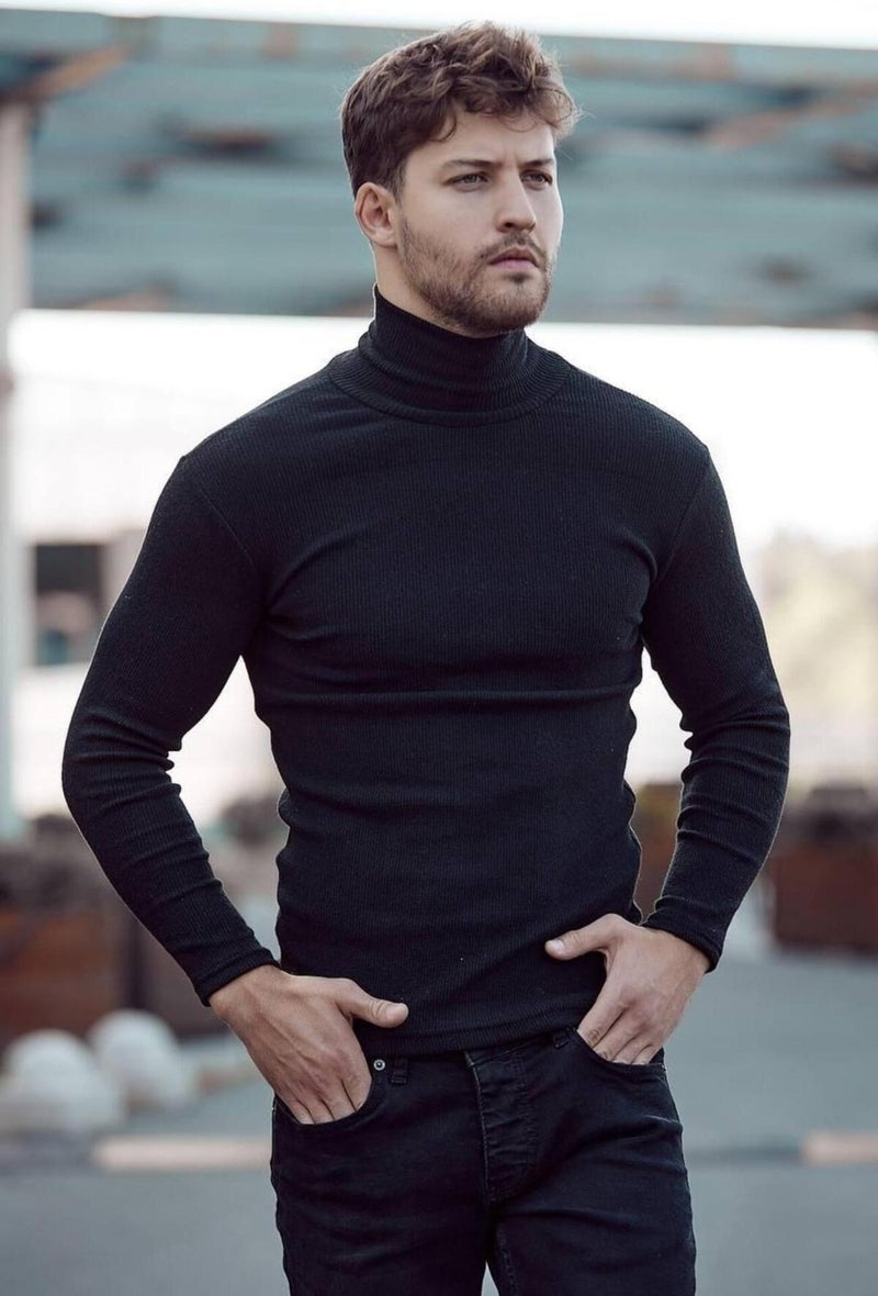 Qalina Life Full Lycra Unisex Turtleneck Sweater  - Image 2