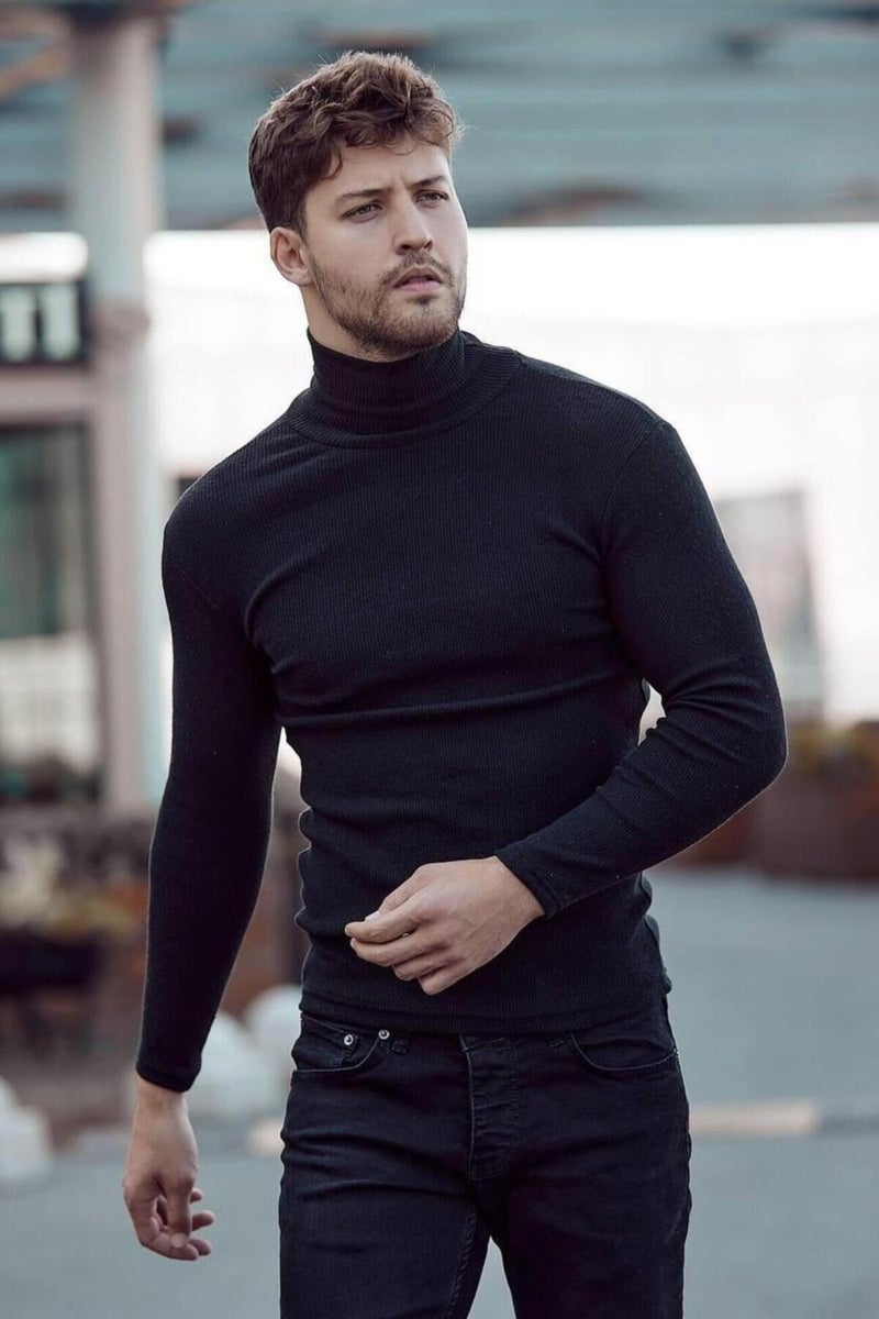 Qalina Life Full Lycra Unisex Turtleneck Sweater  - Image 5