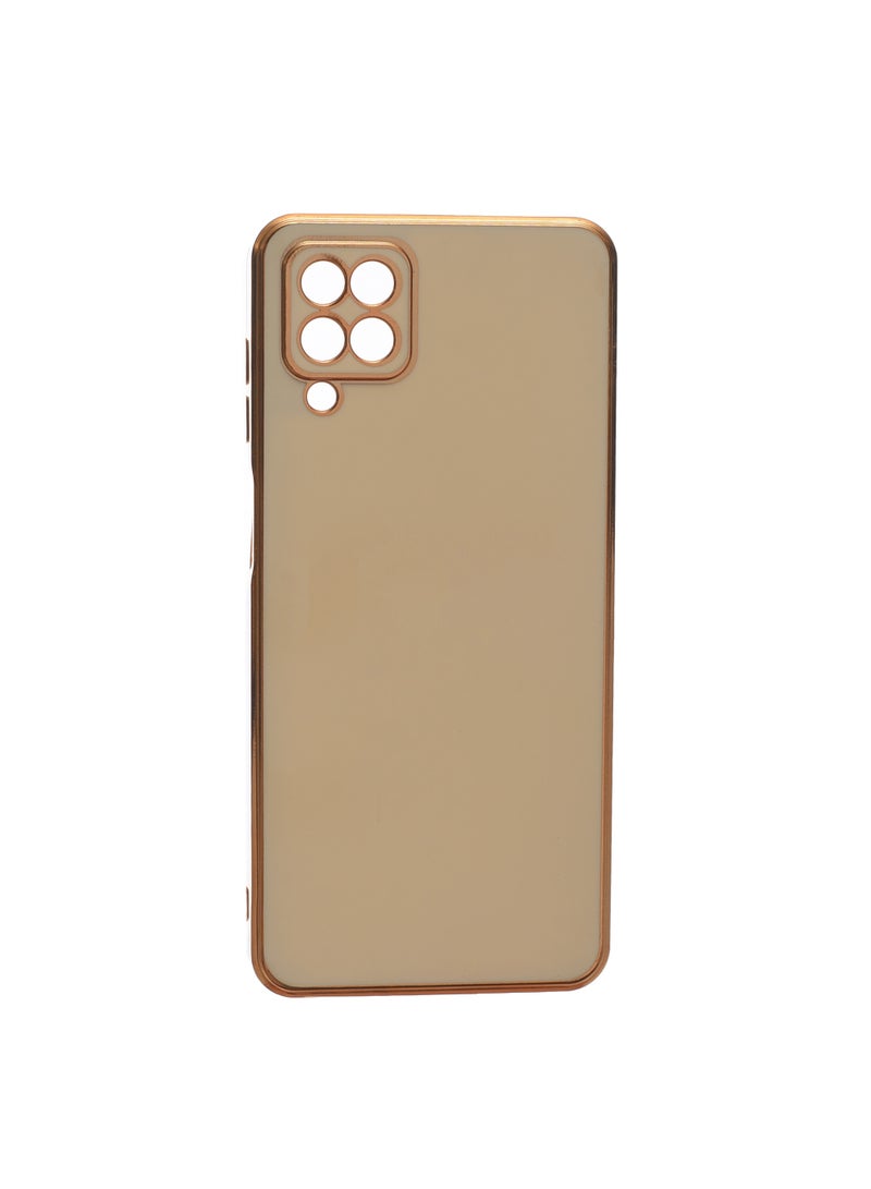 Silicone Case Anti-Shookprof With A Modern Streamlined Design And Gold Electroplated Edges Compatible with Samsung A12 - Image 1