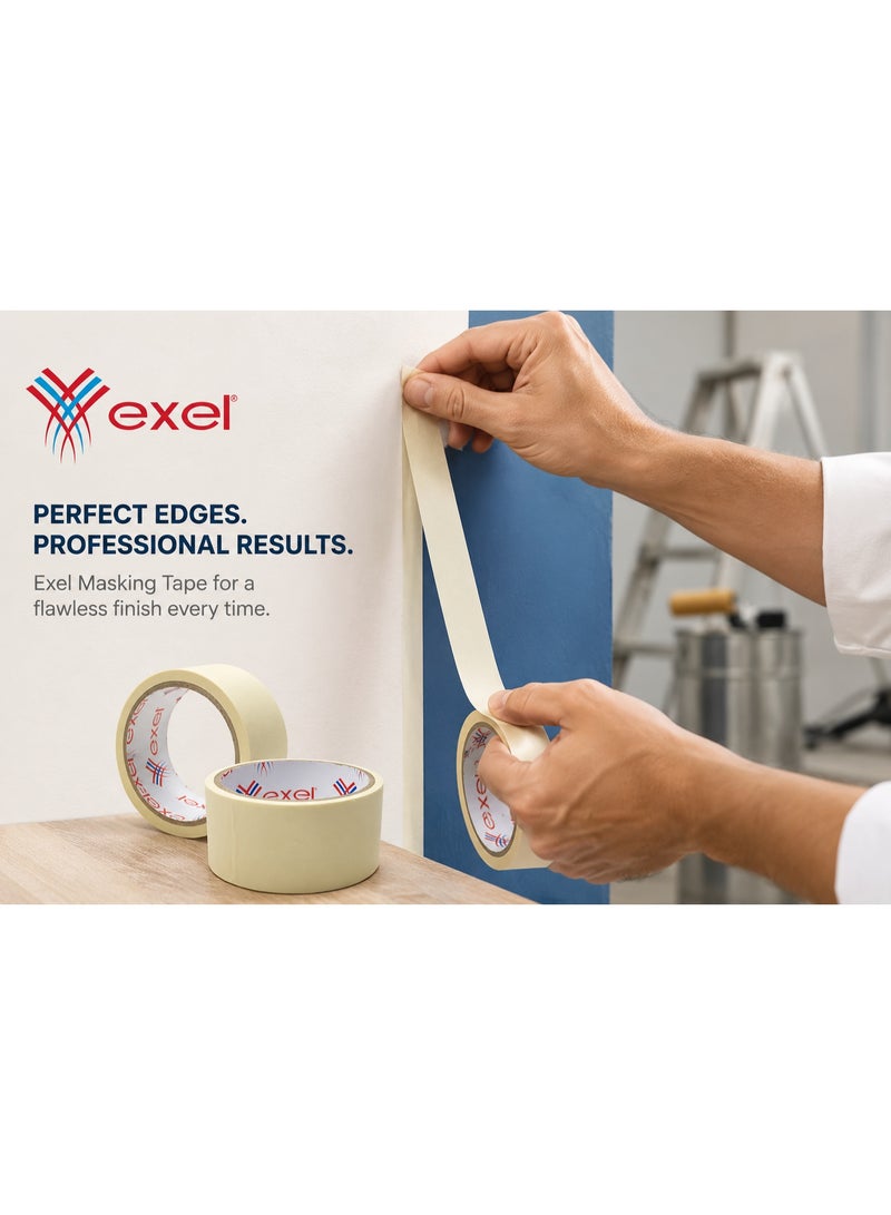 EXEL Masking Tape 2 Inch x 30 Yards – Strong Adhesive Multi Purpose Painters & Packaging Tape - Image 2