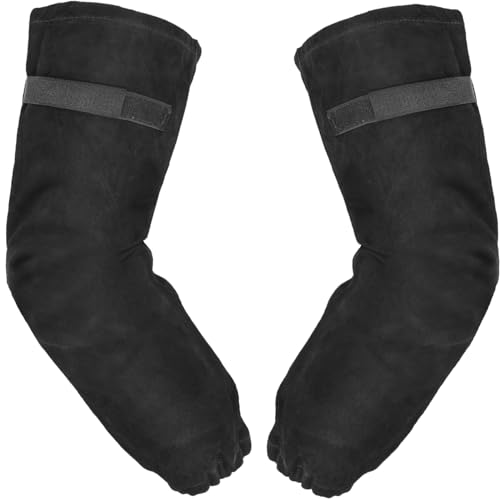 LeaSeek Leather Welding Work Sleeves,Heat & Flame Resistant Arm Protection Gardening Sleeve - Image 1
